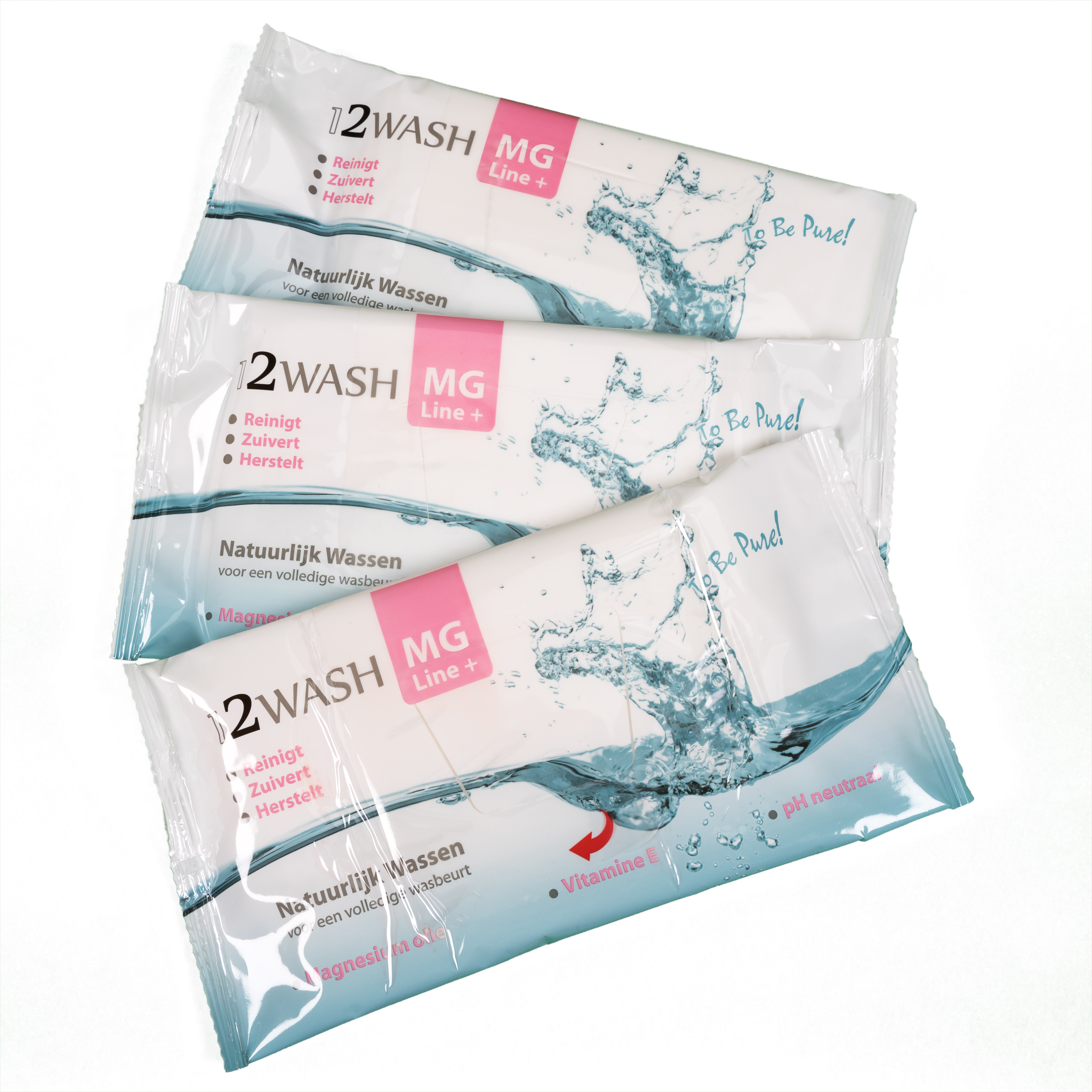 12WASH Natuurlijk Wassen Mgline+ 4 washandjes (Geparfumeerd)